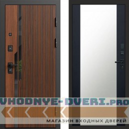 Дверь Termo Door Флекс Бетон Зеркало 27 Черный кварц + тонировка